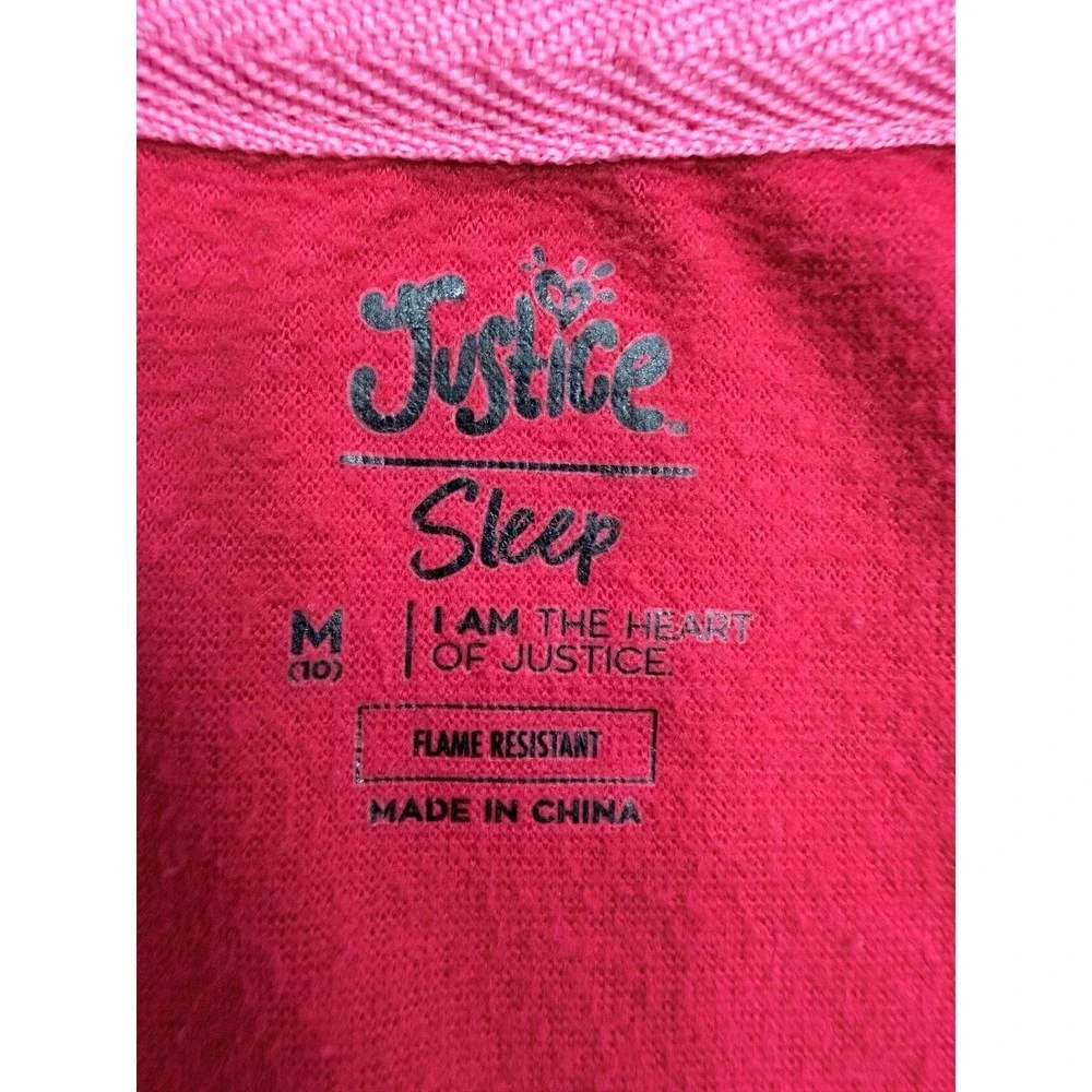 Justice Girls Red Fleece Pajama Set Peace Love Sleep Size M‎ Cozy